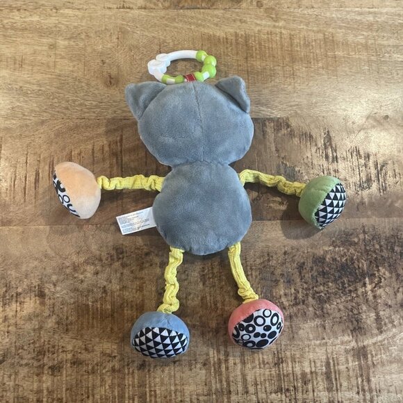 Spark Create Imagine Raccoon 10" Plush Gray Baby Rattle Mirror Sensory Walmart - Picture 4 of 6